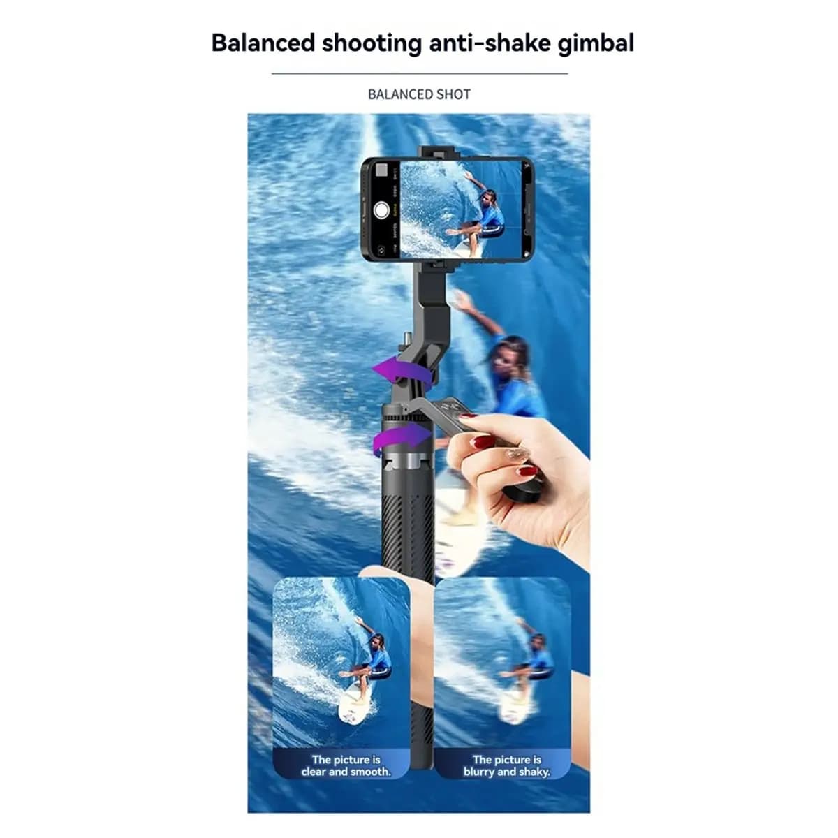 M05K 1,8m di lunghezza 360 ° Bastone Selfie per Telefono con Testa Rotante, Supporto a Quattro Gambe, Telecomando Bluetooth, Treppiede Espandibile per Smartphone, Nero