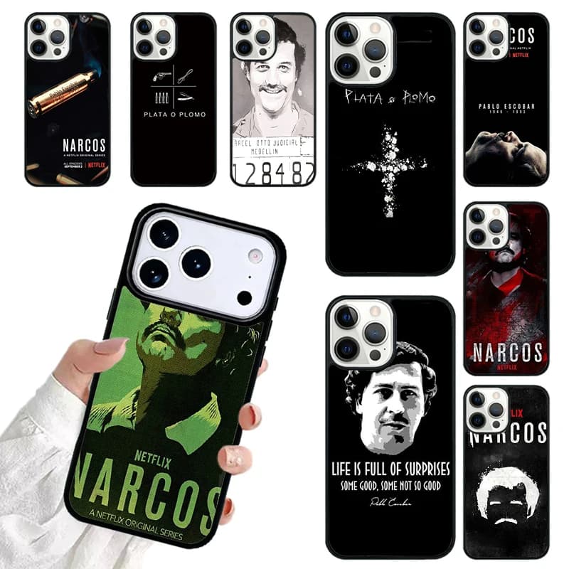 Narcos Pablo Escobar TV Series Poster Phone Case For iPhone 17 16 15 14 13 12 11 Pro Max 17air Shockproof Cover Fundas
