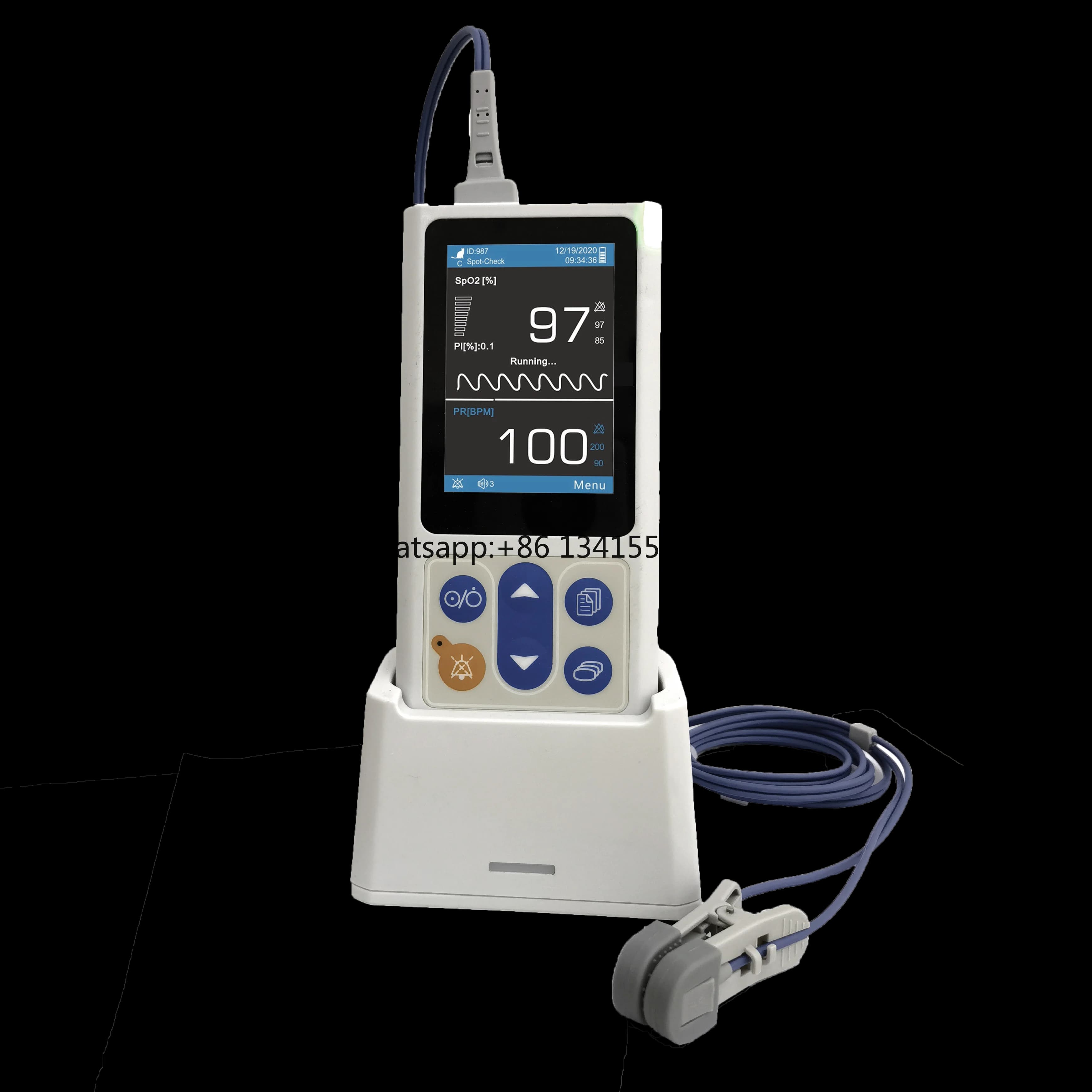 Digital Veterinary Instrument with Portable Smart Pulse Oximeter with Language Clip and Oximeter Oximeter Meter with Ear Clip