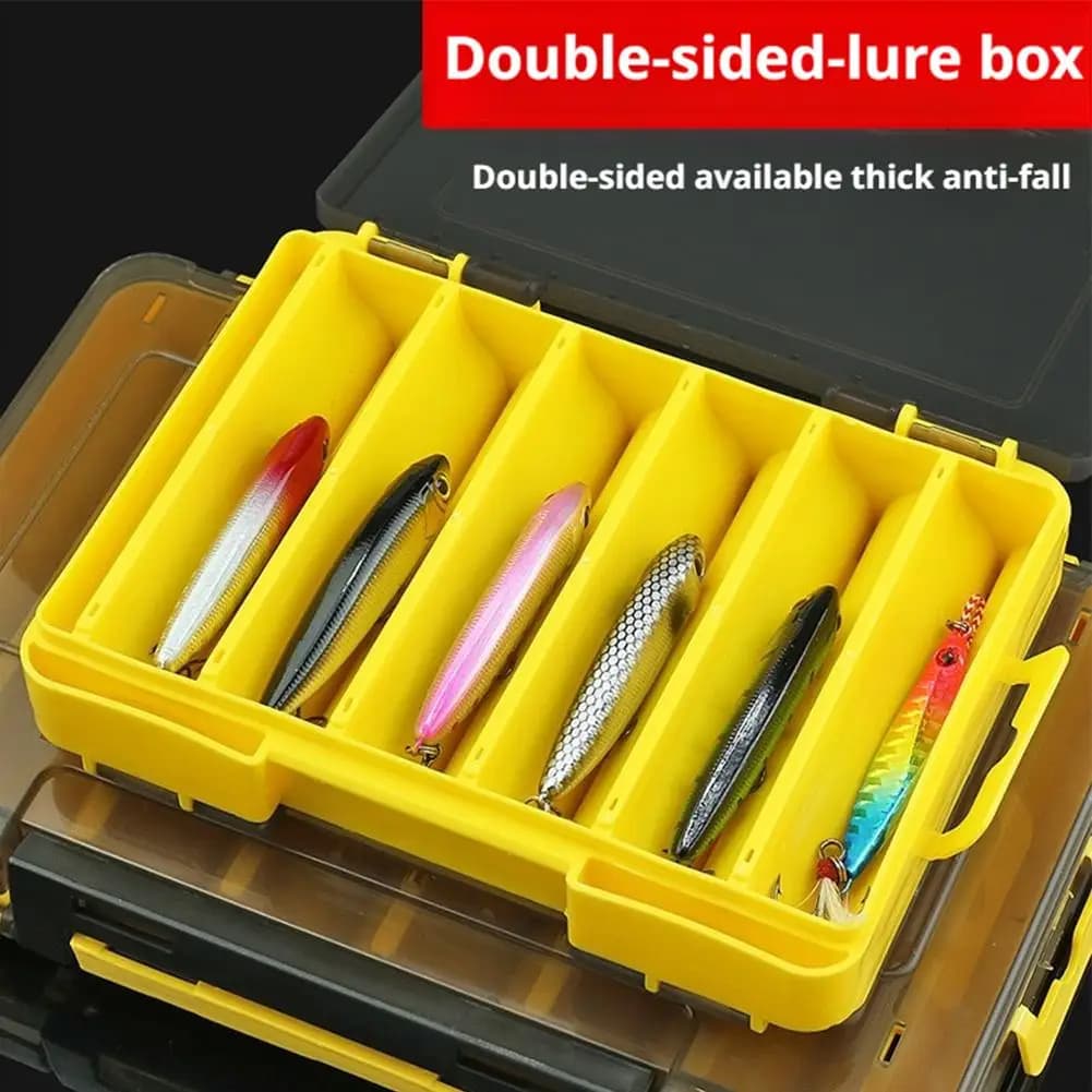 Double Layer Fishing Equipment Boxes Portable Tool Boxes for storing multi compartment baits Prevents rust of baits Fall-resistant housing