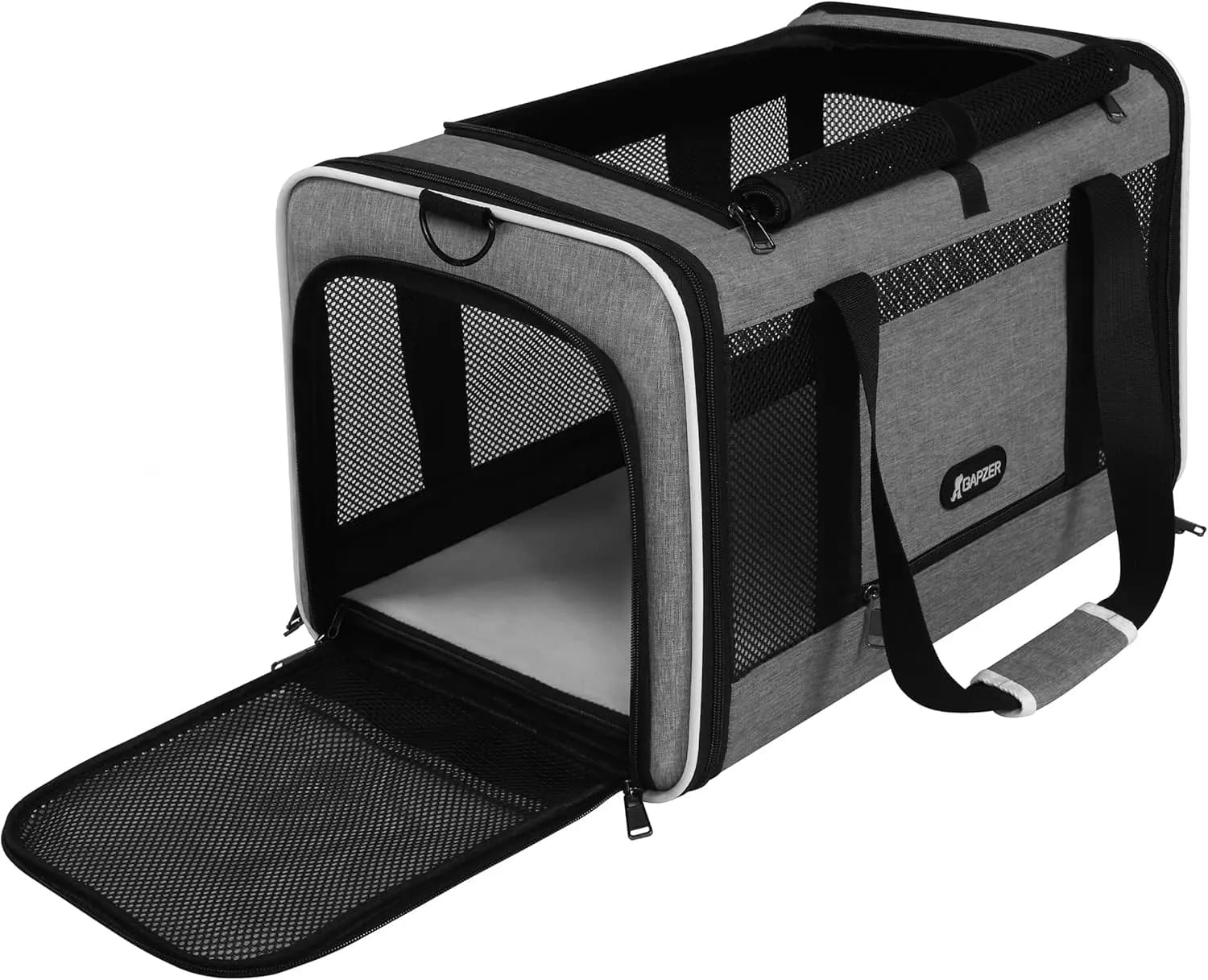 Trasportino morbido per animali domestici con apertura dall'alto 18x11x11 per gatti e cani fino a 25 libbre, borsa da viaggio pieghevole con rete