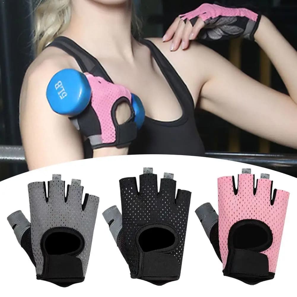 Guanti da allenamento traspiranti, antiscivolo, per sollevamento pesi, fitness, esercizi in palestra, guanti a mezze dita per powerlifting, yoga, ciclismo, per uomo