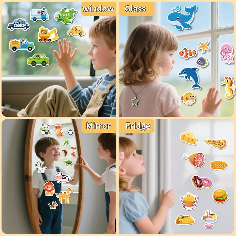 Children DIY Sticker Book Bubble Scene Sticker Jelly Paste Toy Portable Reusable Kids Early Education Puzzle Game Toy Gifts