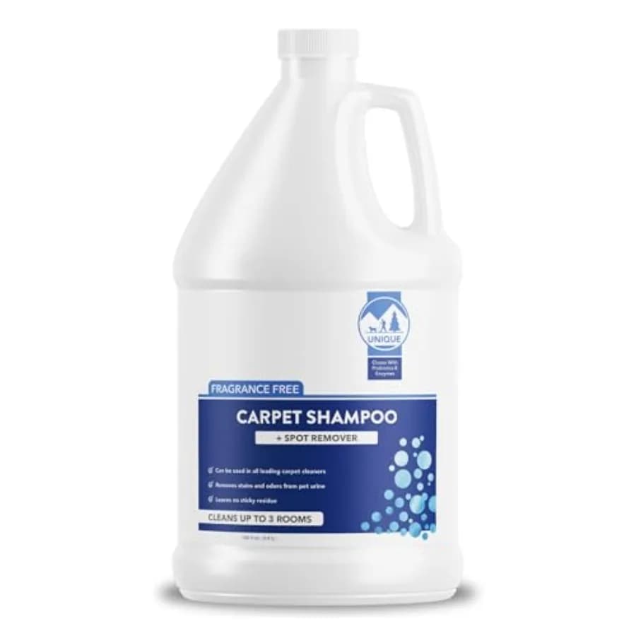 Shampoo e Smacchiatore per Tappeti 128 oz - Eliminatore di Odori di Animali Domestici e Detergente con Batteri ed Enzimi per Urina di Gatto, Urina di Cane, Vino Rosso