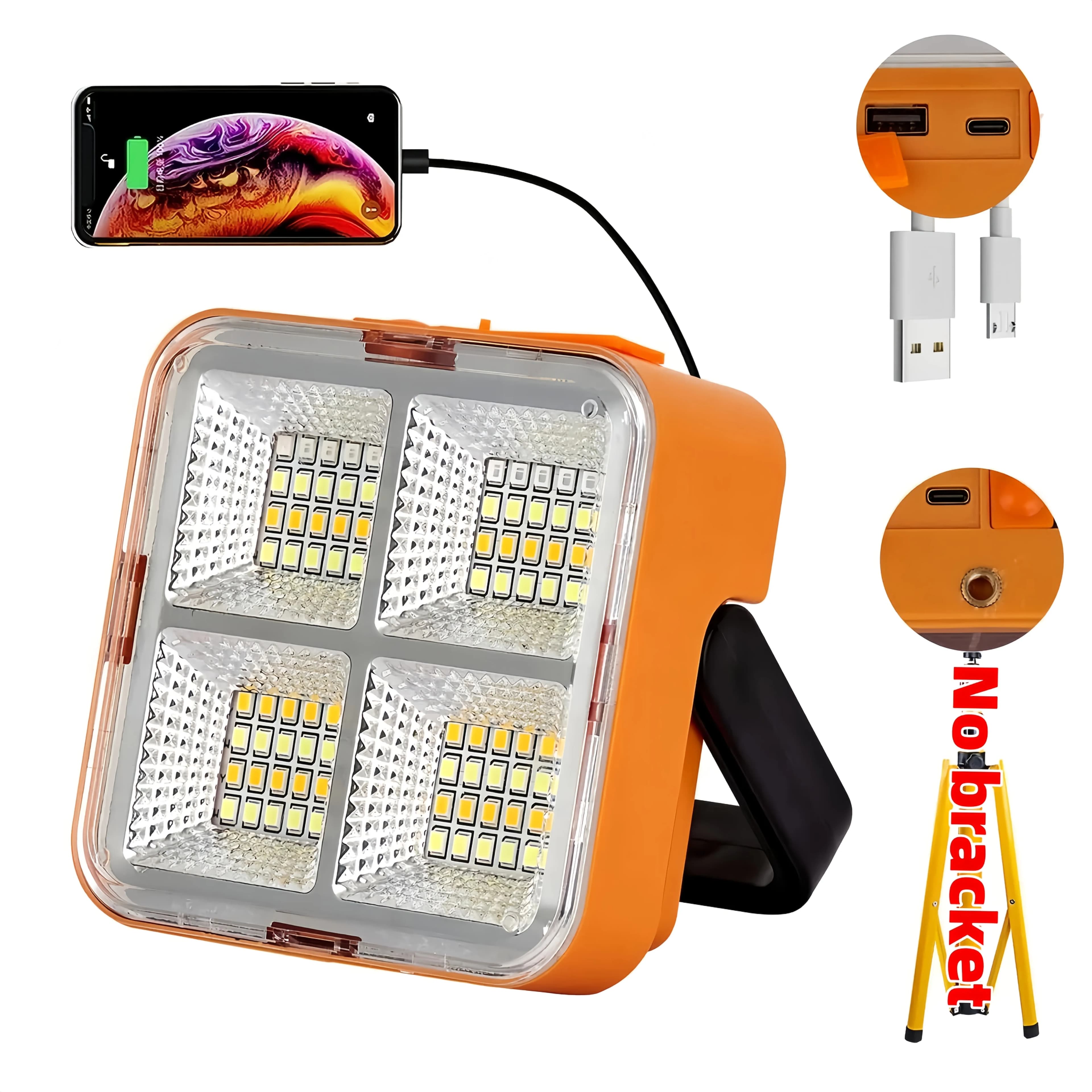 Lampada da campeggio solare a LED Lampada da campeggio ricaricabile 1200mAh, 5 modalità di illuminazione, lampada da tenda solare, utilizzata per interruzione di corrente e emergenza