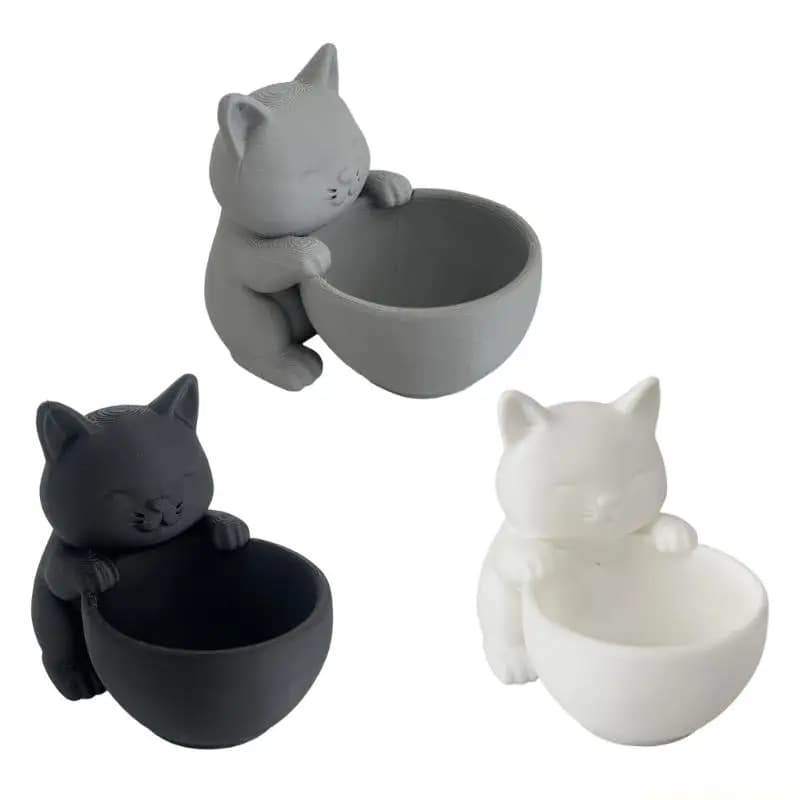 QX2E Plastic Kitten Ocean Fleshy Plant Flower Pot for Home Green Plant Potted Plant