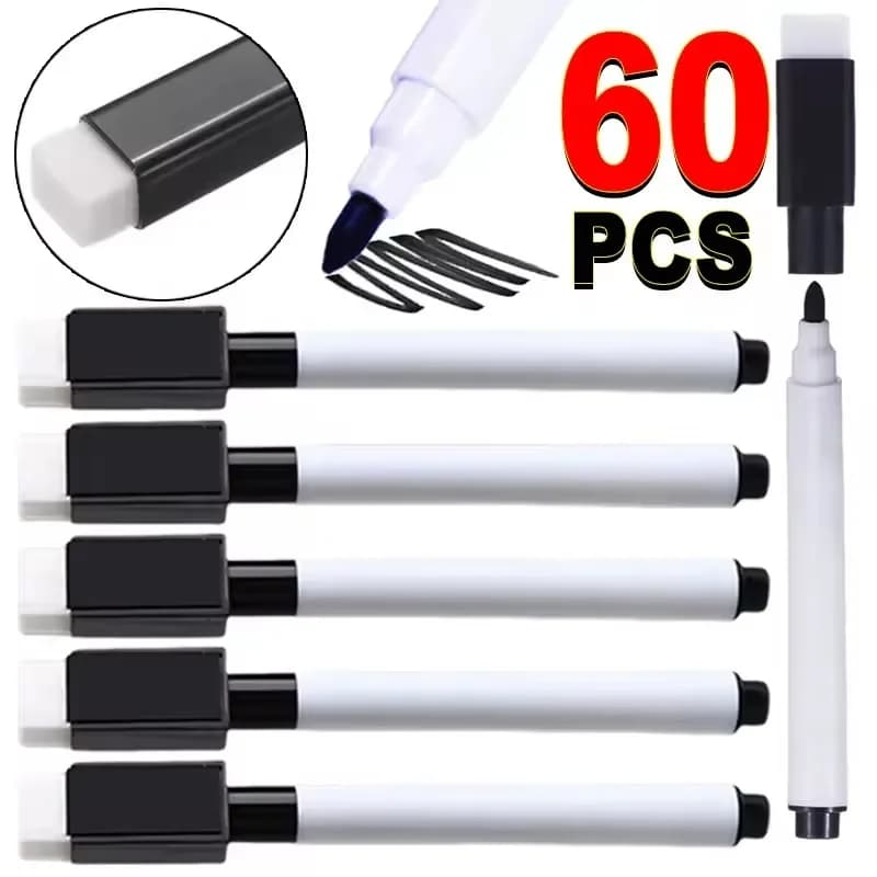 Black Dry Erasable Magnetic Pennarellis With Rubber Stopper White Lavagna Dry Erasable Pennarelli Dry Erasable Pens for Home Office School
