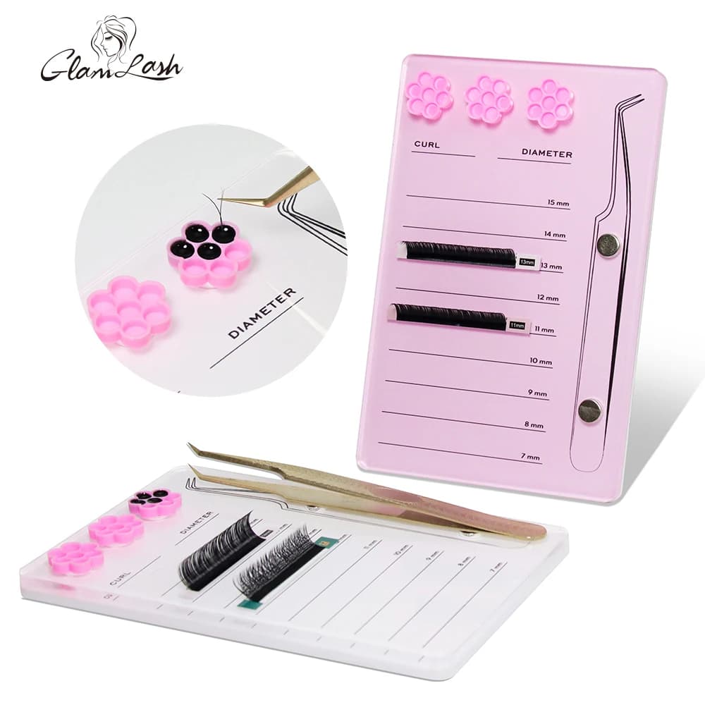 GLAMLASH 1PC Eyelash Support Extension Eyelash Collar Pallet Acrylic Edge for Fake Eyelashes Display Board Holder Eyelash Tools