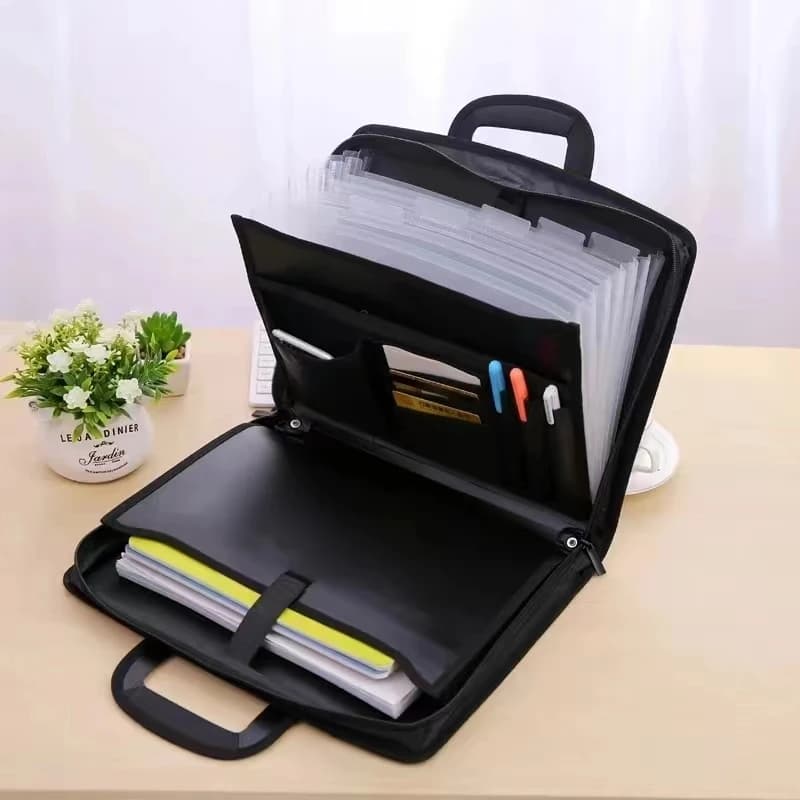 Importante organizer per documenti - Organizzatore di file a fisarmonica con cerniera ed etichette, cartella di file espandibile con 13 tasche per negozio Letter-S