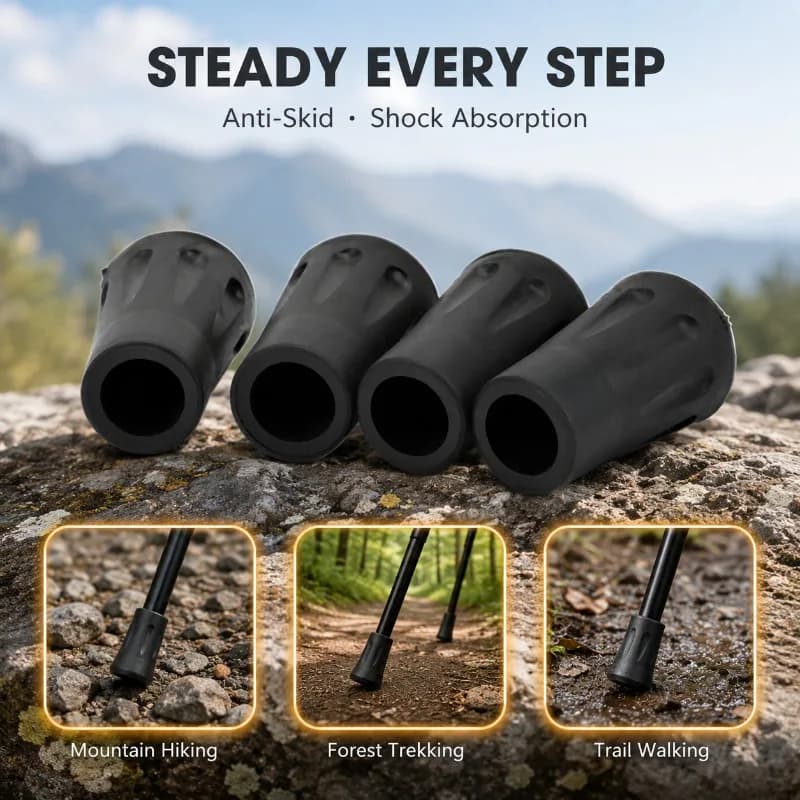 Anti-slip Cylindrical Rubber Tip Caps Serve Durable Trekking Pole Spare Accessories Wearproof Foot Sleeves Cushion Hiking Stick