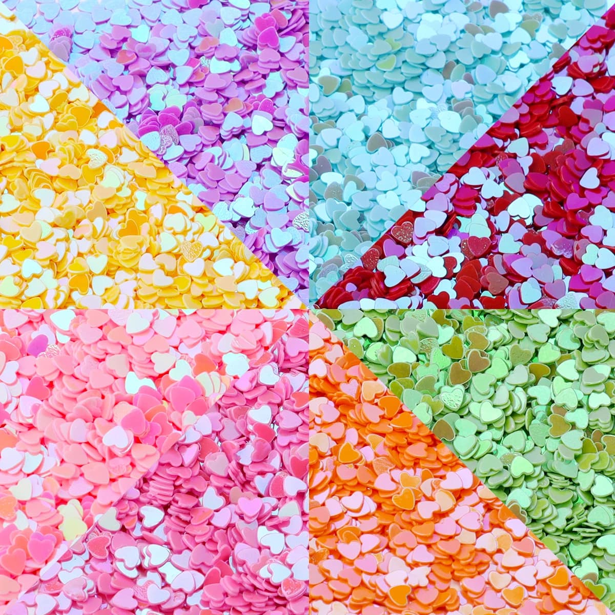 30g Glitter per unghie Cuore Paillettes Argilla polimerica Fiore misto Gillter Paillettes Fiocco fluorescente Glow In The Nail Art Manicure Decor