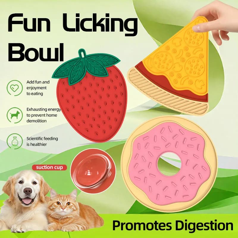 Tappetino per alimentatore lento in silicone per cani e gatti, ventosa antiscivolo, ciotola per l'alimentazione degli animali domestici, piatto da addestramento