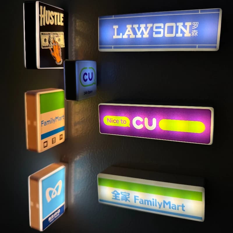 LED Rechargeable Mini Light Box Fridge Magnet Lawson FamilyMart CU Convenience Tokyo Metro Signage Home Decoration Gift