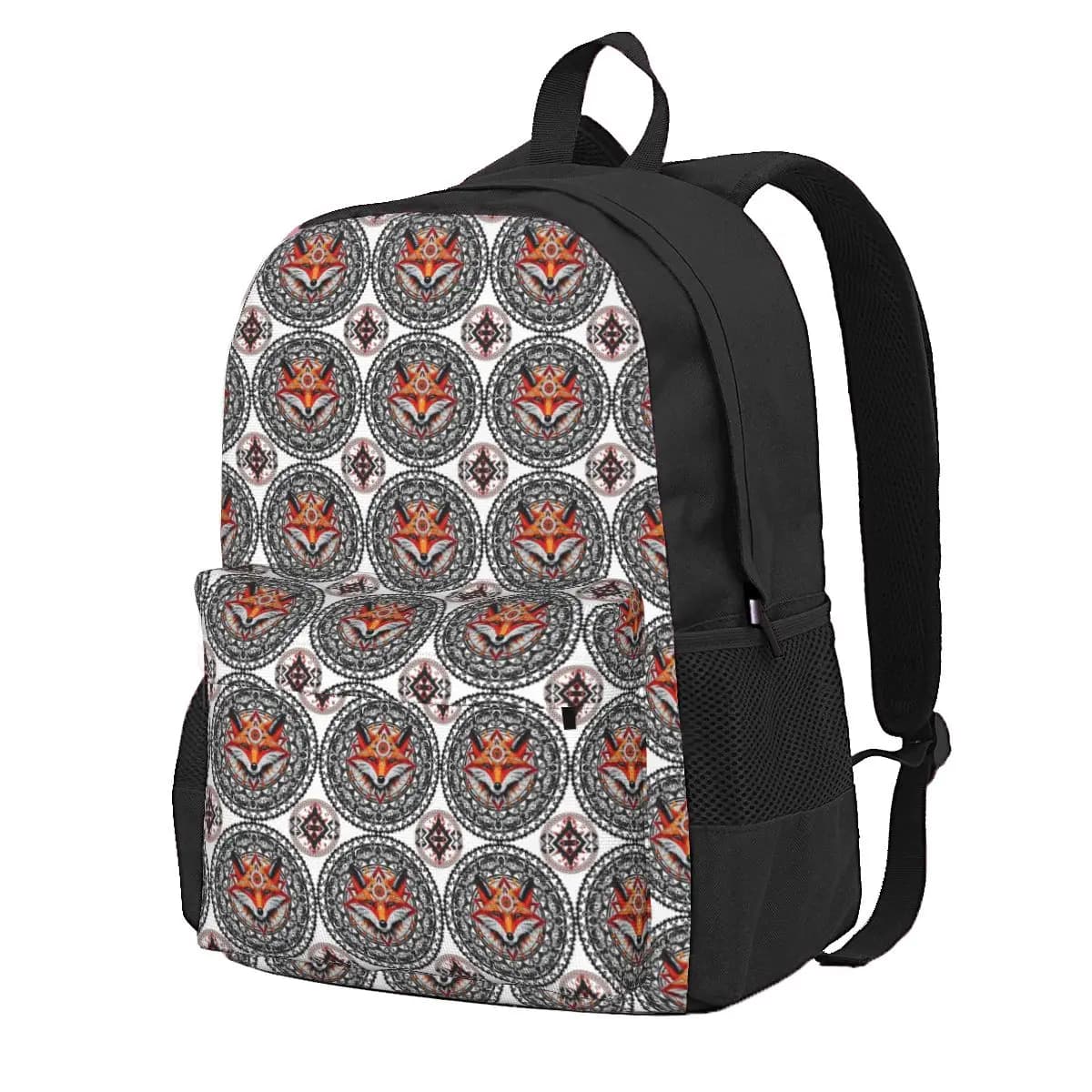 Zaino per studenti Fox Mandala Tribal, borsa da scuola, zaino da viaggio per escursionismo, per uomo e donna, borsa a tracolla alla moda