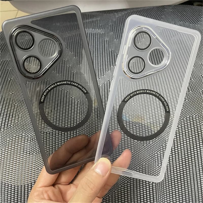 Custodia Magnetica Trasparente in Silicone per Realme GT 6T GT Neo 6 SE Compatibile con MagSafe, Cover Protettiva per Fotocamera Realme GT6 Neo 6 6SE 5G