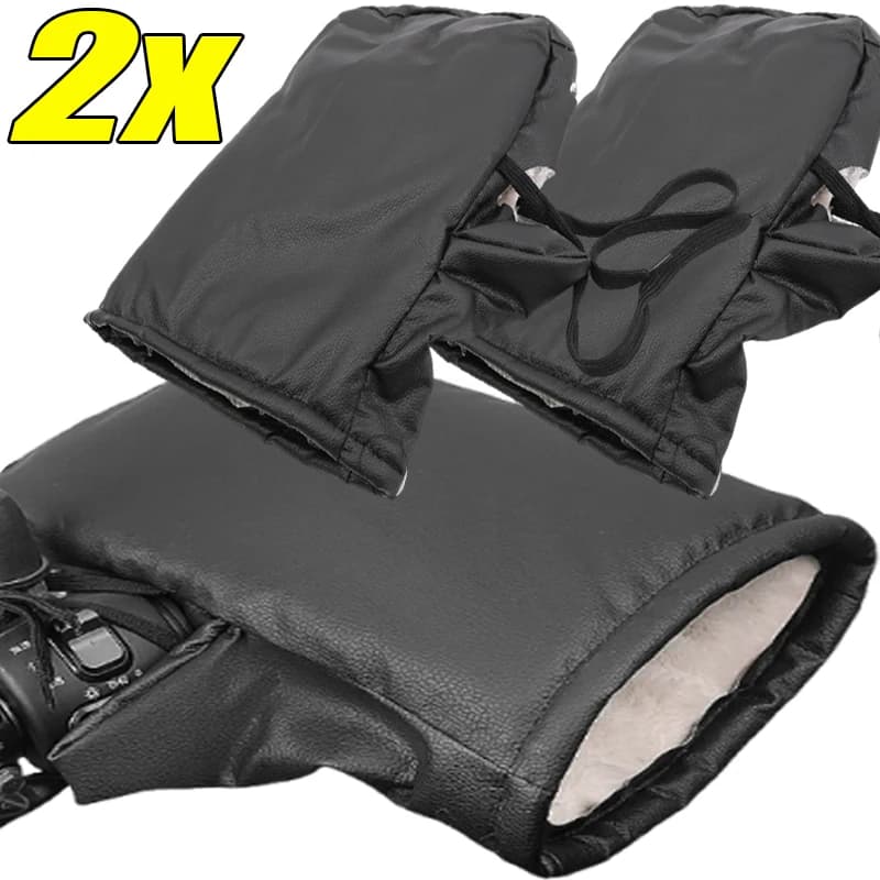 Copri mano impermeabile antivento per moto Copri manubrio per bicicletta Guanti caldi Copri manubrio caldo per equitazione invernale 2 pezzi / set