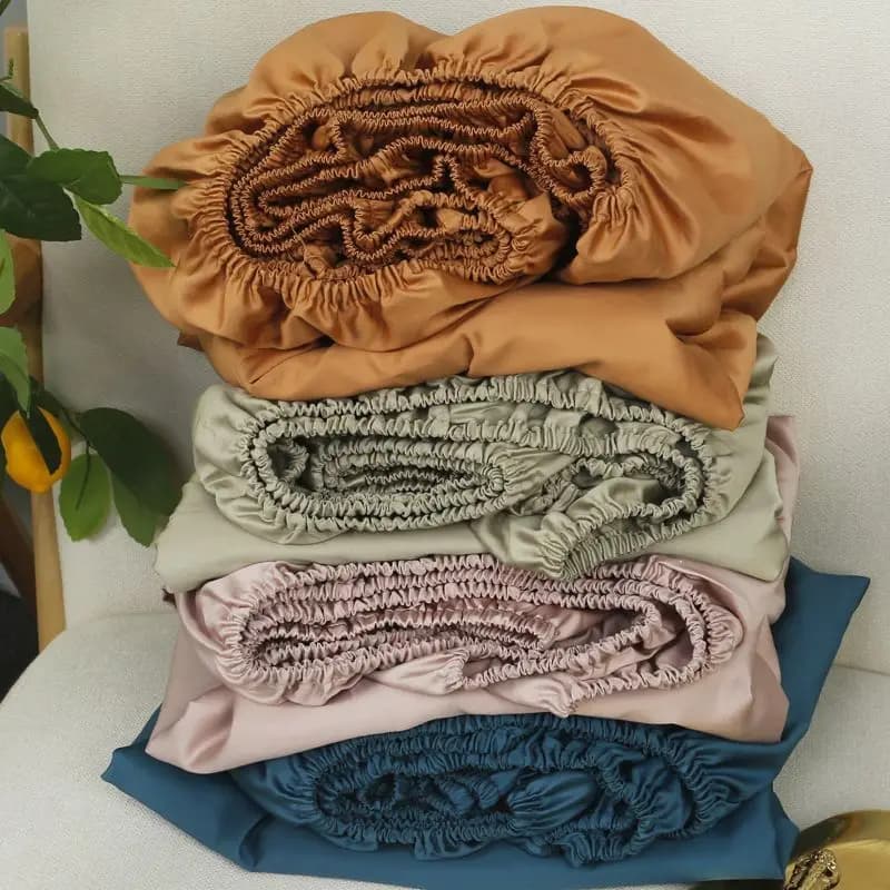 Cotton Angles Sheet with Elastic, Solid Color, Single Beds, Double, King, Queen 140/150/160/180x200