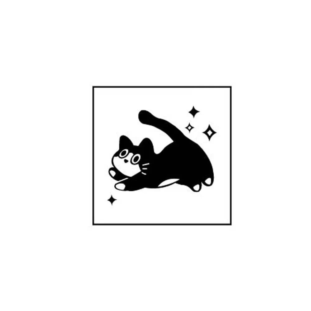 Timbri Fai-da-Te a Forma di Gatto Nero, Timbri in Legno Vintage Retrò, Sigilli a Forma di Animale Gattino per Decorazione e Cancelleria