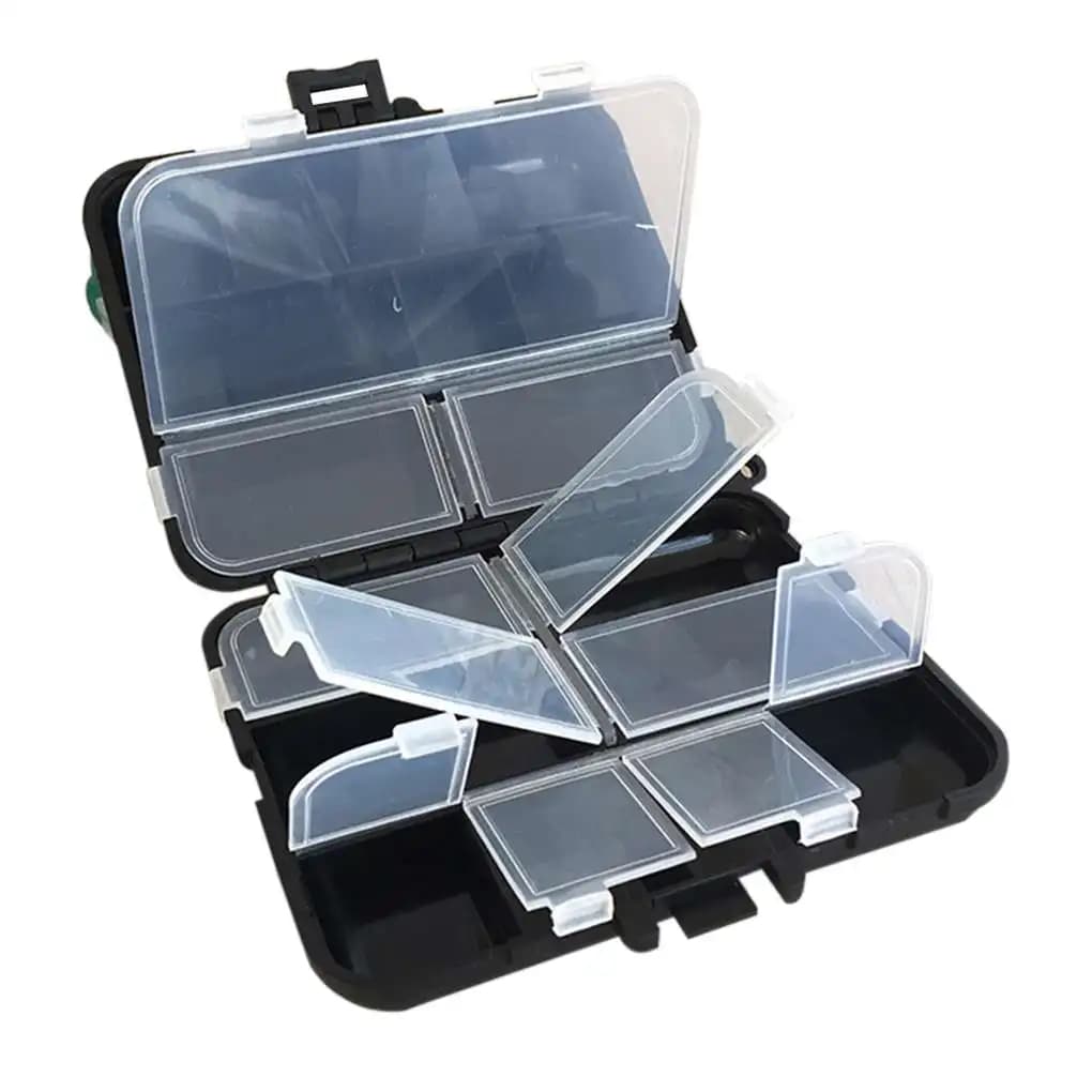 Fishing Tool Set Support Hooks Export ABS Equipment PP Folding Organizer Square Bearing Box Black