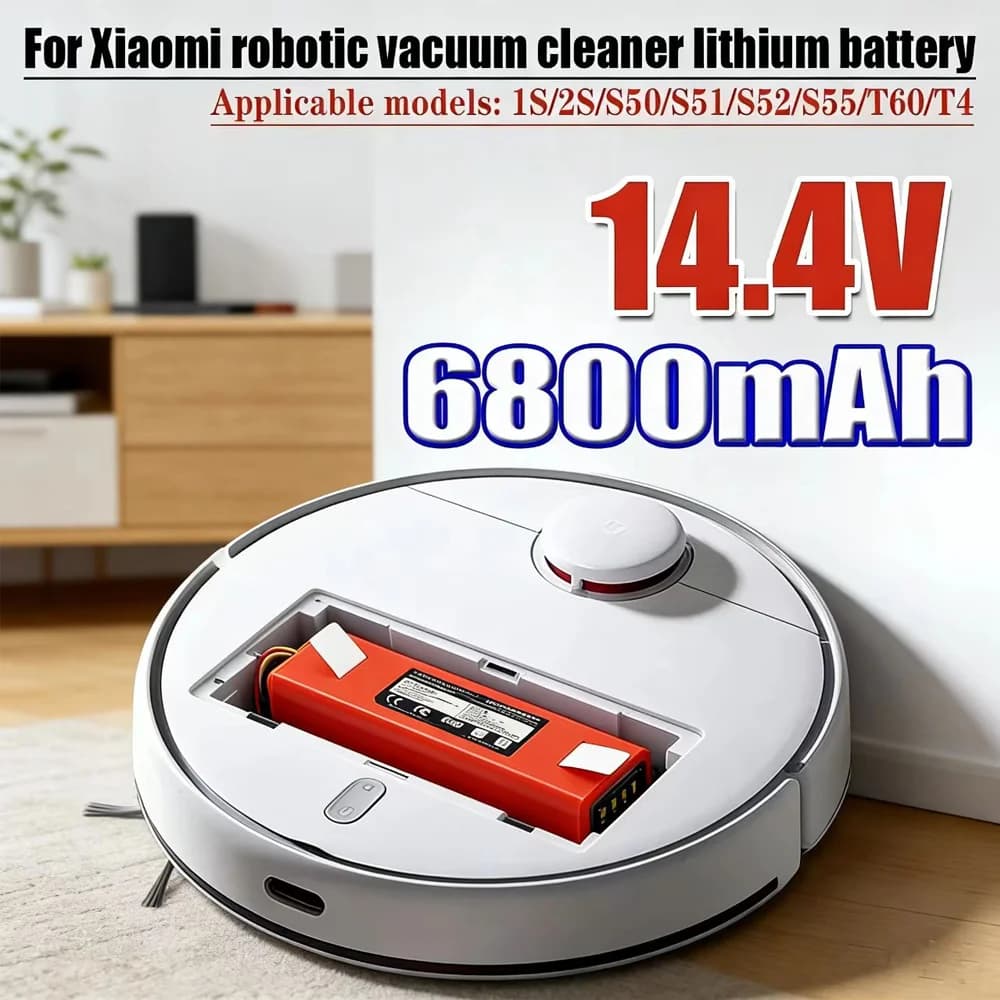 Batteria di ricambio originale per aspirapolvere robotico 14.4V 6800mAh per Xiaomi Roborock S55 S60 S65 S50 S51 S7 S5 MAX S6