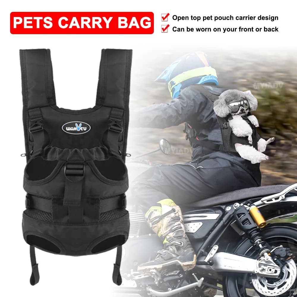 Motorcycle Riding Pet Carry Portable Bag Backpack Adjustable Outdoor Travel Puppy Pets Dog Ventilated Handle Shoulder Front Bag