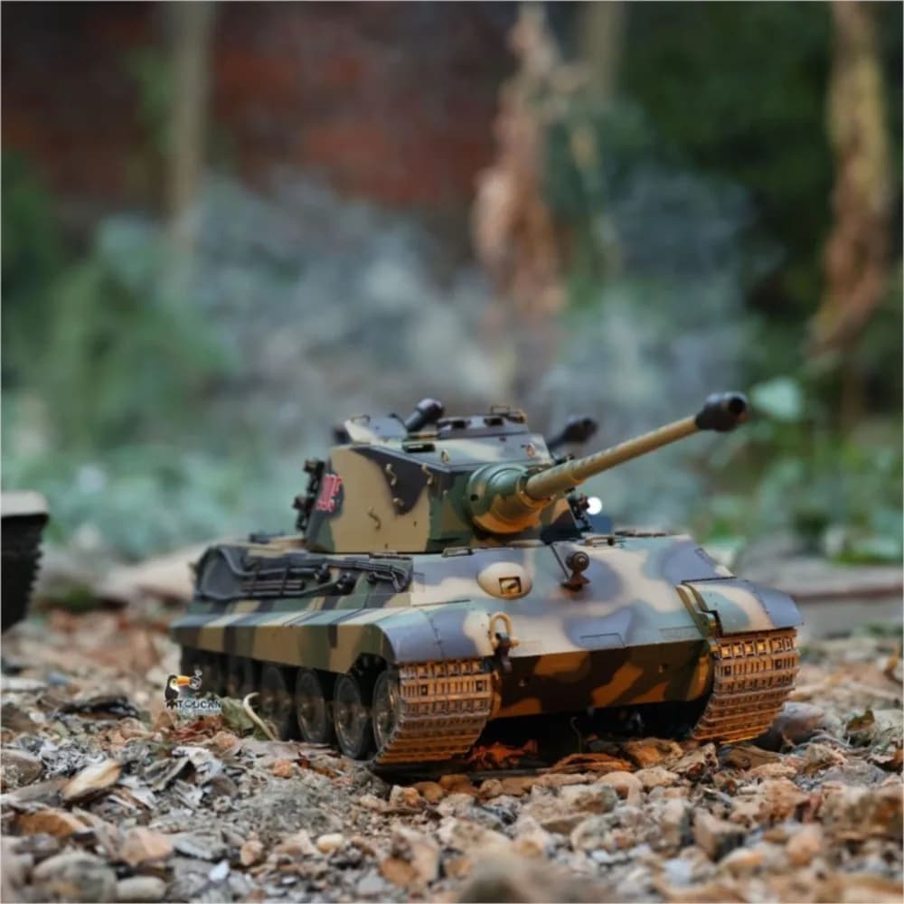 Carro Armato RC Heng Long 7.0 King Tiger Personalizzato 1/16 con Ruote in Metallo e Canna a Rinculo, Radiocomandato, Veicolo Militare Panzer - Disponibile negli USA