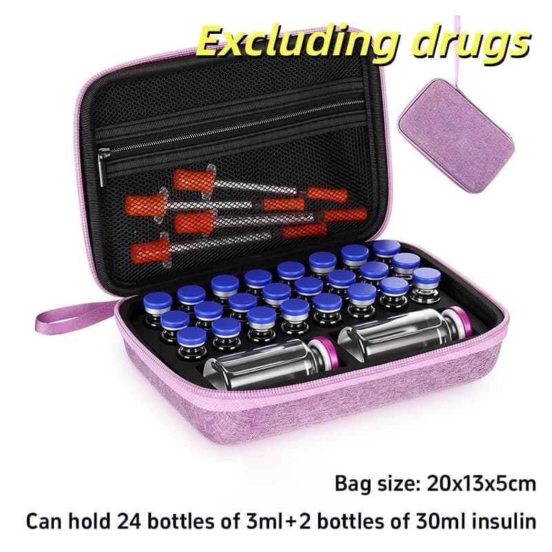 10-60 Grids Insulin Peptide Vial Storage Case Eva Travel Organizer Fit Standard Vials Daily Outdoor Travel For Fridge Carrying