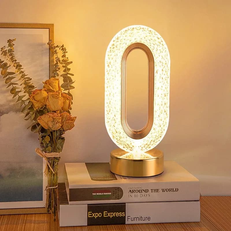 Touch Control 3D Crystal Track Luce notturna Camera delle ragazze Decorazioni per la casa Estetica USB Comodino LED Tavolo ambientale Lampada lunare 3D
