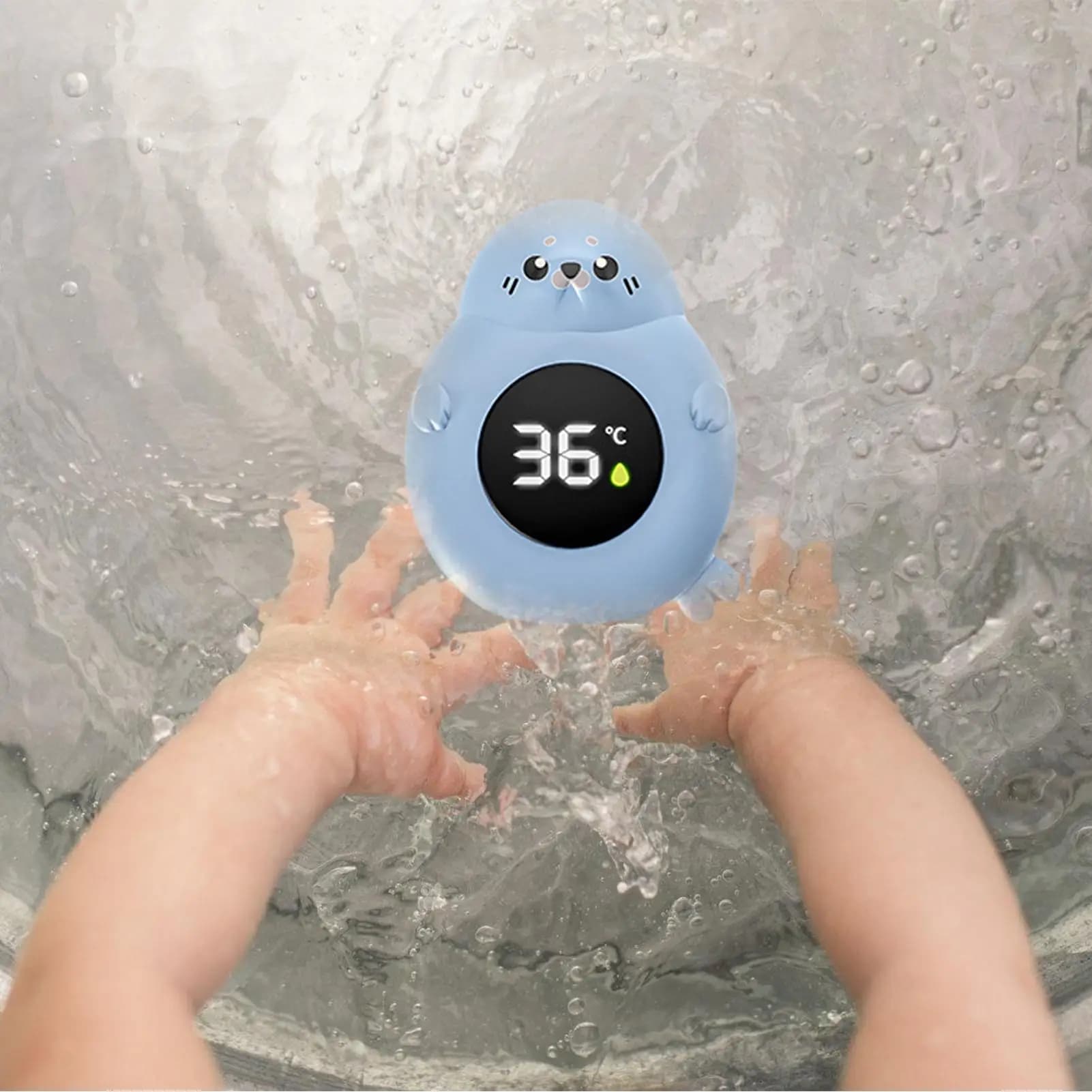 Termometro per il bagnetto del bambino, display digitale a LED, indicatore della temperatura dell'acqua, giocattolo galleggiante per vasca da bagno, sicuro per l'uso quotidiano in famiglia