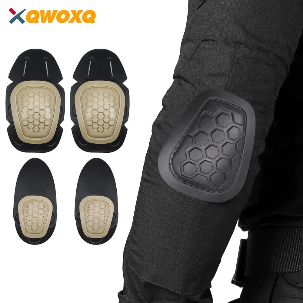 4 pcs/set Gymnastics Military Elbows, Ginocchio Elbows Protections Combat Paintball Skate Air Sports Open Security Protections