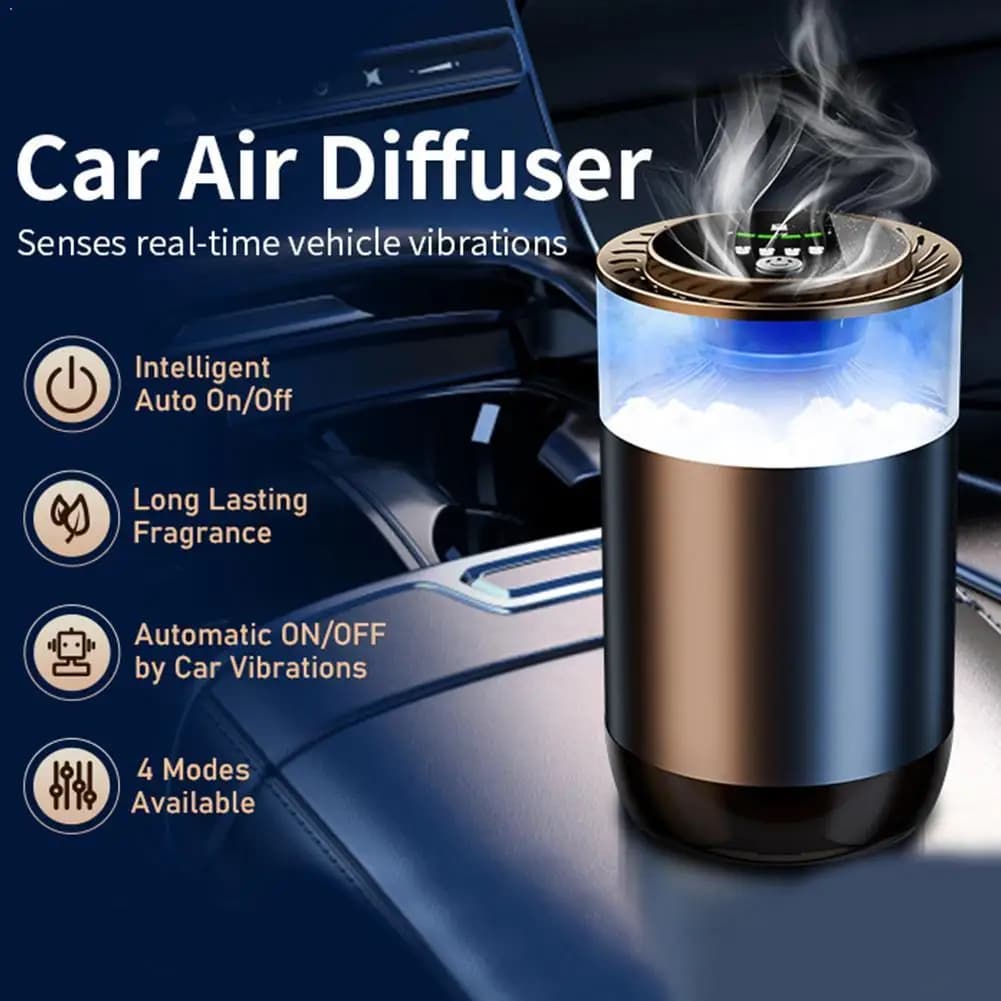 Deodorante per Auto Intelligente con Diffusore di Fragranze Start-Stop e Luce RGB Ricaricabile, Deodorante di Lusso per Interni