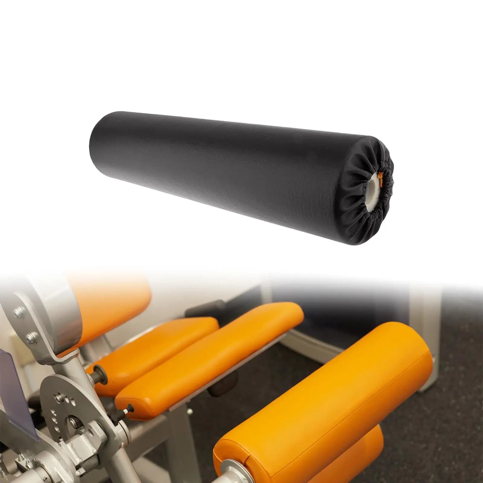 Foam Foot Pad Roller Round 50cm for Leg Extension Machines Fitness Equipment Black