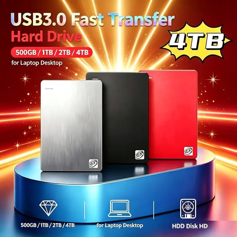 2026 NEW External Hard Disk 50 0GB 1TB 2TB 4TB Storage Back up +Ultra-Thin USB 3.0 HDD 2.5 "Portable for Laptop PC Desktop