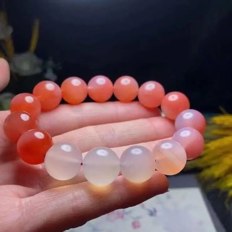 Bracciale in agata, colore sfumato, bracciali in agata in tre varianti di colore per famiglia e amici, versatile
