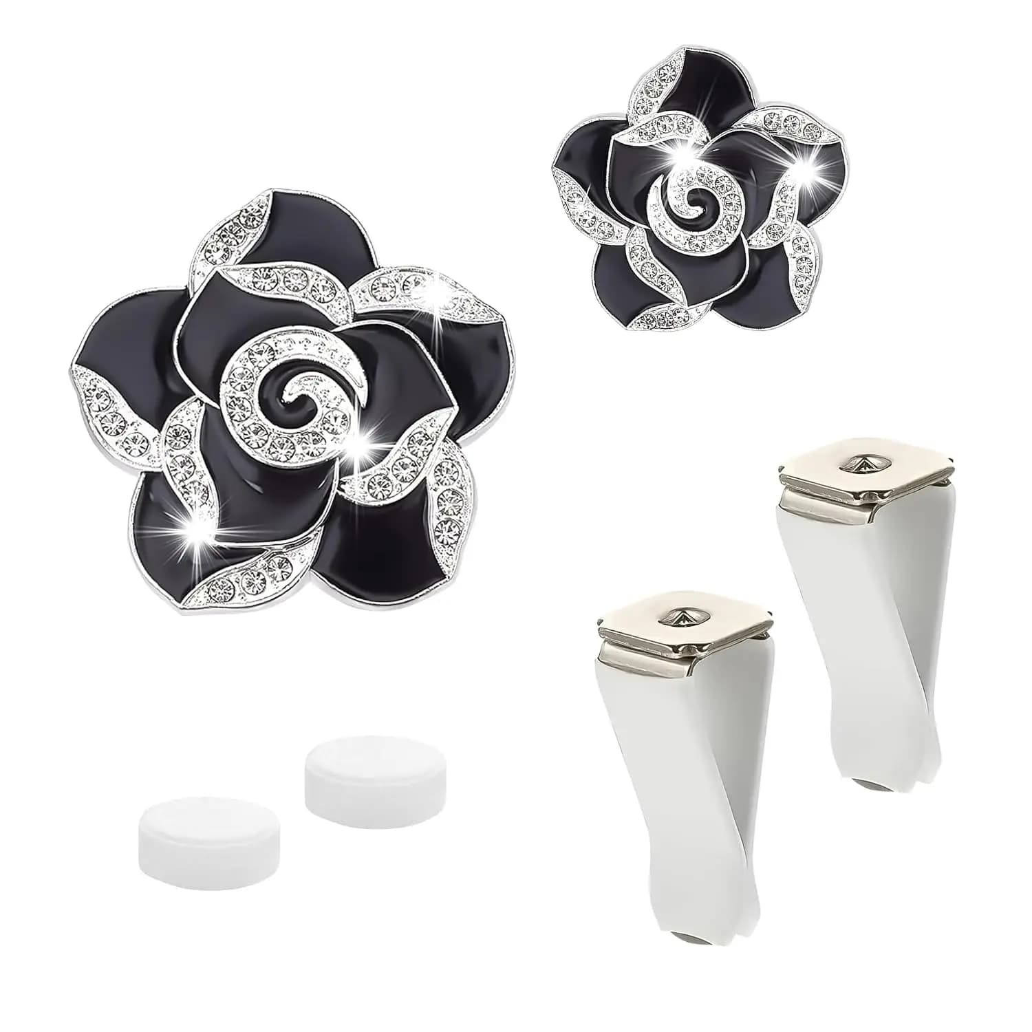 2 Pcs Camellia Car Air Freshener Vent Clips, Flower Decor