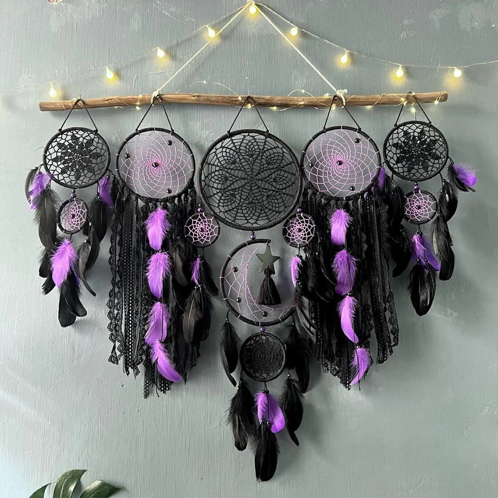 Handmade INS Style Wind Chime Pendant Feather Dream Catcher Indoor Background Arrangement Shooting Homestay Decoration Tassel