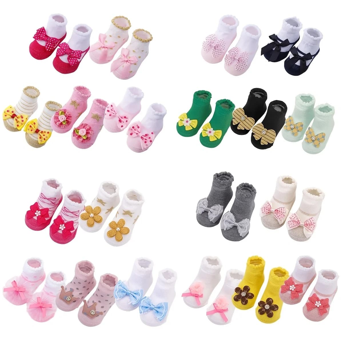 Calzini per bambini per ragazze Ragazzi Calzini natalizi per bambini in cotone con stampa antiscivolo per neonati Calzini corti per neonati