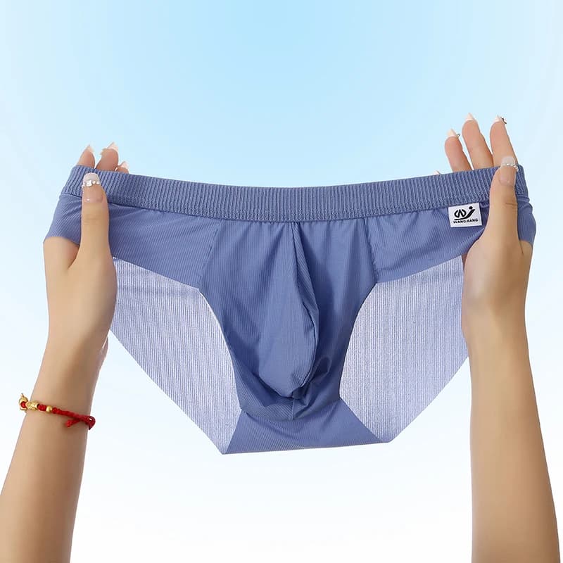 New Arrival Men's Briefs Ice Silk Underwear Seamless Breathable Low Waist Panties Shorts