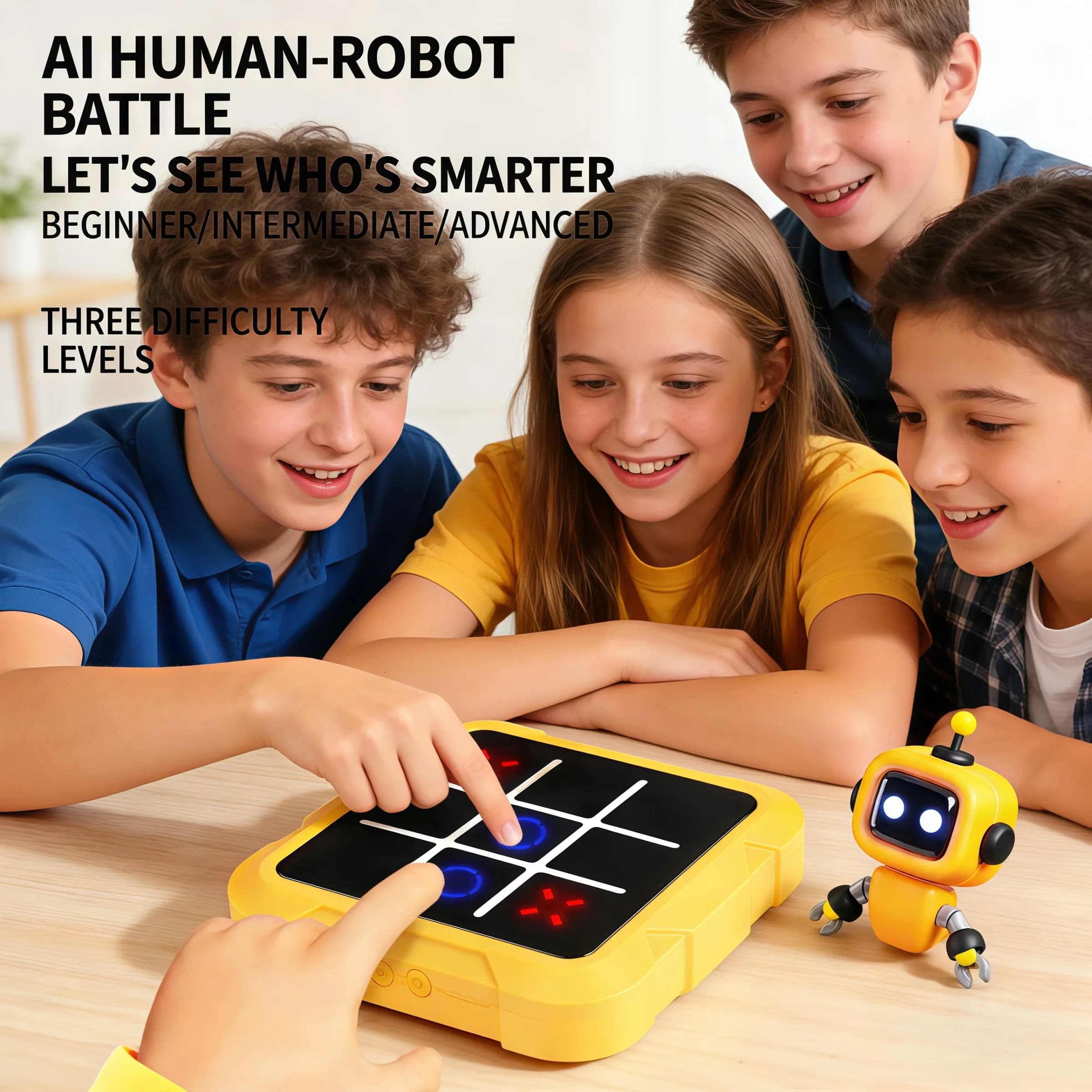 Tic-Tac-Toe portatile, gioco da tavolo educativo Montessori, gioco elettronico multifunzionale, adatto per adulti e bambini