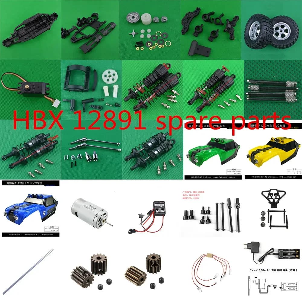 HBX 12891 1/12 RC ricambi per auto motoriduttore Servo ricevitore albero motore differenziale braccio oscillante pneumatico ecc