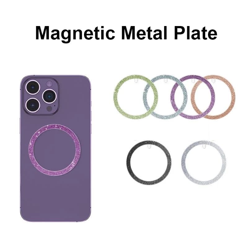 Disco in lamiera glitterata da 45mm per supporto magnetico per telefono da auto disco adesivo in lamiera di ferro per supporto per auto da scrivania per Tablet magnetico