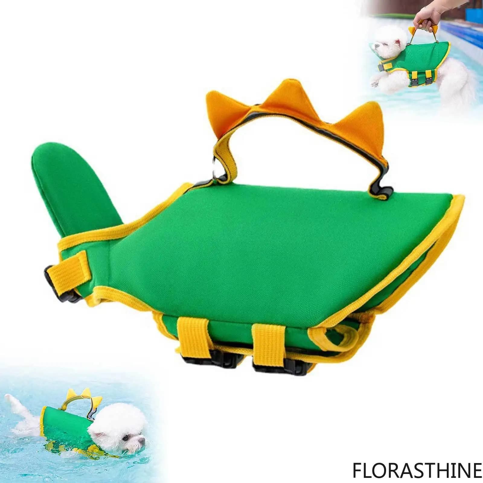 Dog Harnesses for Medium Dogs 20 Dinosaur Shaped Dog Life Vest with Buoys Chin High Buoyancy Swimming no Escape Xs