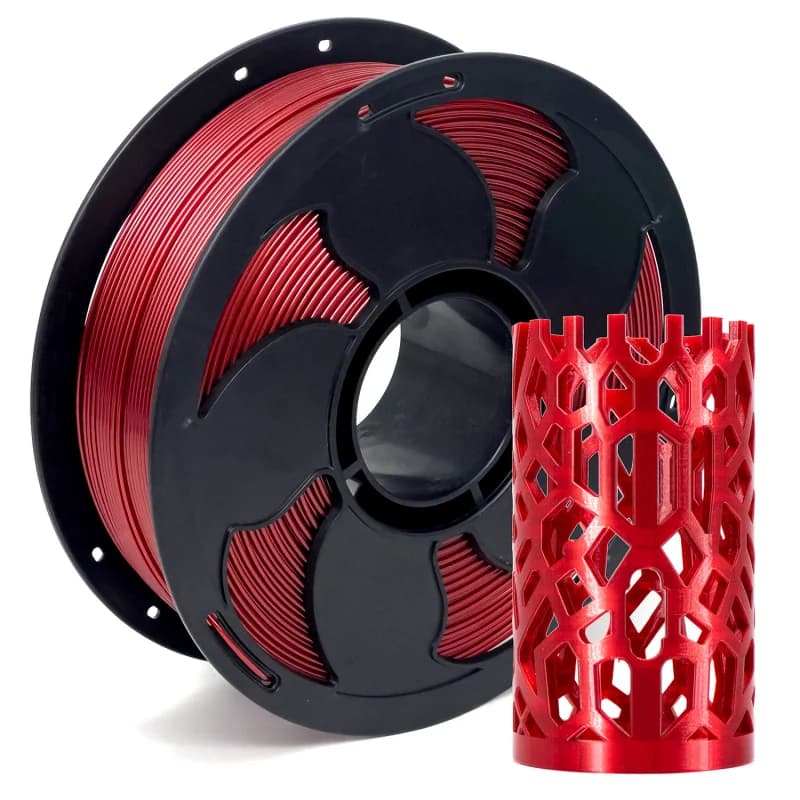 Metallic Red PLA with Glitter Flakes PETG 3D Printer Filament, High Gloss Finish, 1KG Spool