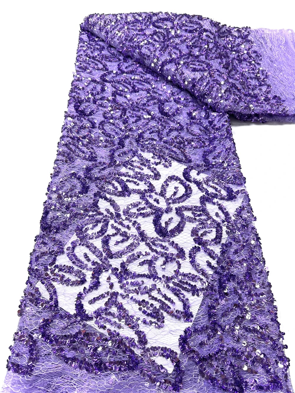 Luxurious Nigerian African Beaded Lace Fabric 2026 High Quality Sequins Embroidery African French Lace Fabric For Sewing Dress
