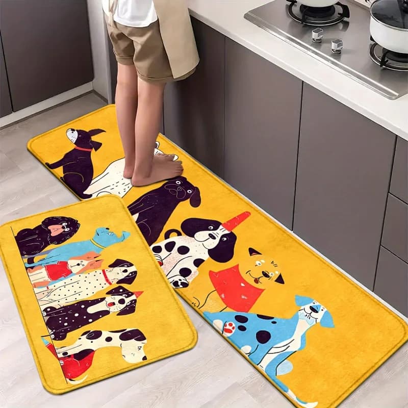 VIKAMA Adorabile tappeto per cani con macchie, morbido, accogliente e fonoassorbente, per ingresso, corridoio, cucina e lavanderia, decorazione per la casa