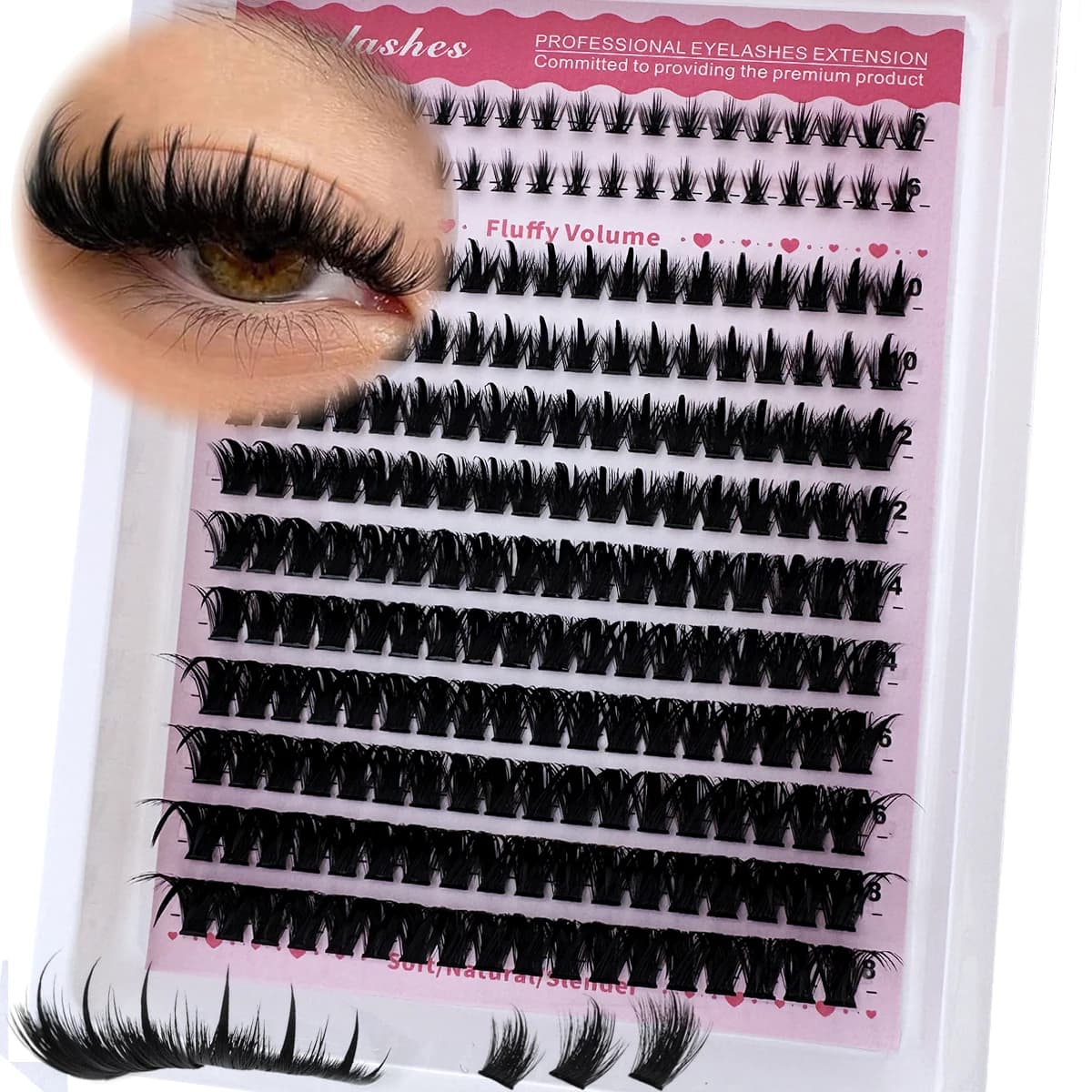Spikes 60D-300D ciglia 6-18mm Lash Spikes ciglia inferiori D/DD Ciglia individuali Estensione ciglia appuntite fai da te Manga Cluster