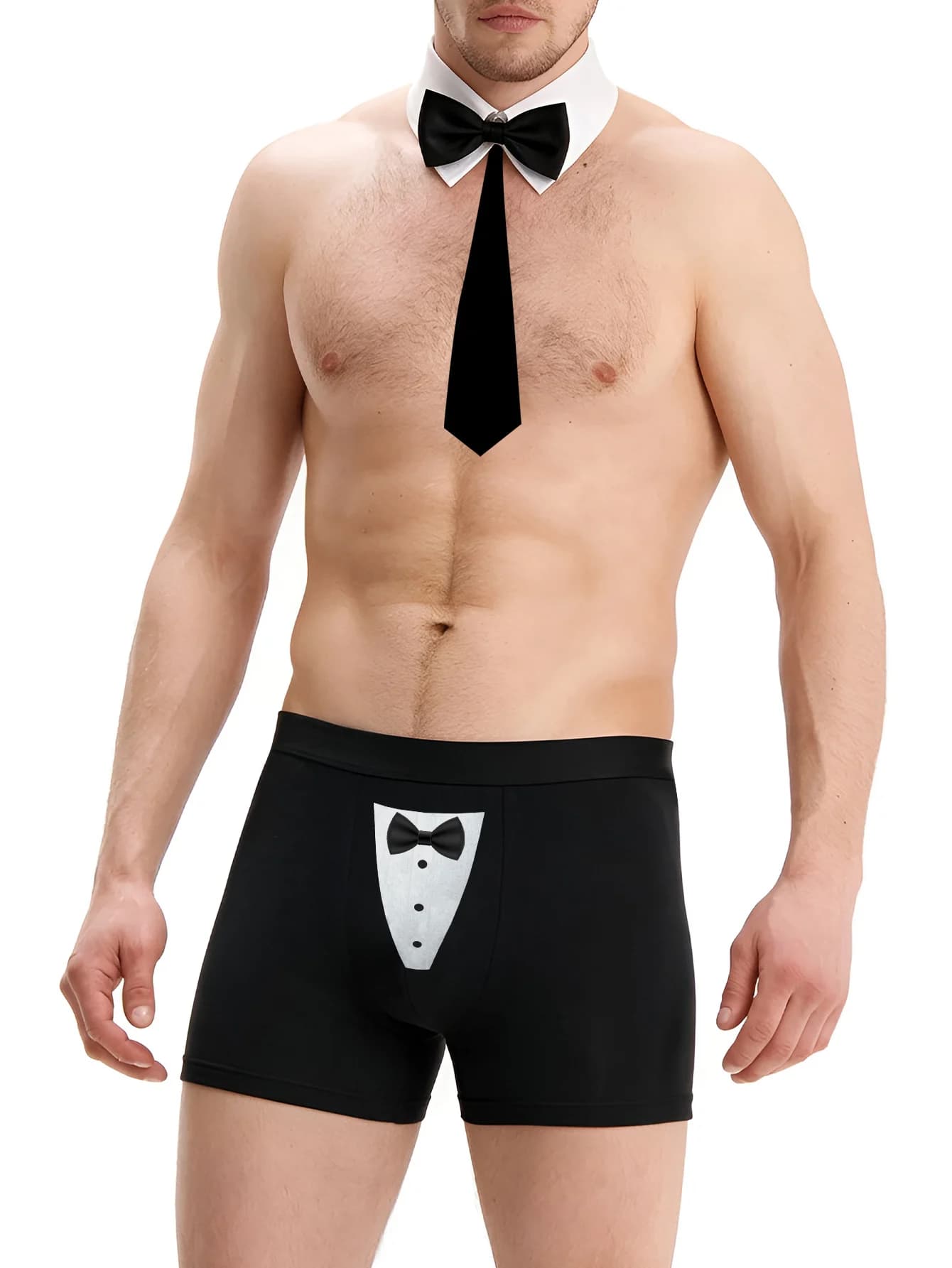 Men Cosplay Sexy Lingerie Set Waiter Stage Dancer Costumes Erotic Gentleman Role Play Underwear Bow tie Nightclub Outfit