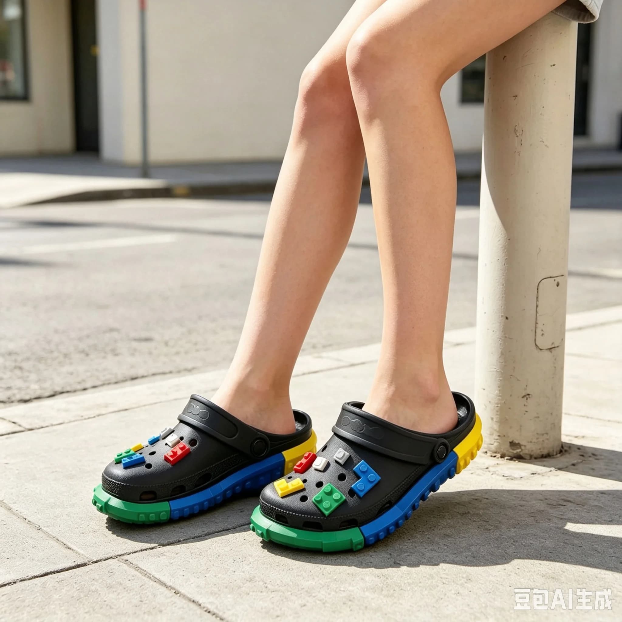 Fashion Chunky Clogs Eva Non-Slip Slip-On Sandals Adjustable Heel Strap Decorative Charms Slippers for Beach Pool Daily Outdoor