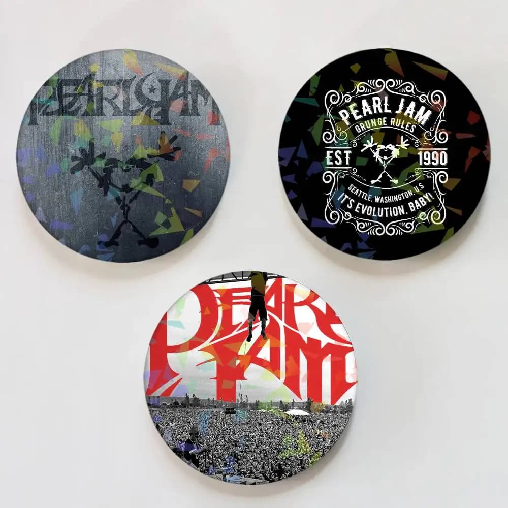 Band P-Pearl Jam Spilla rotonda con distintivo laser Vestiti Zaino Accessori Decorazione bavero Regalo