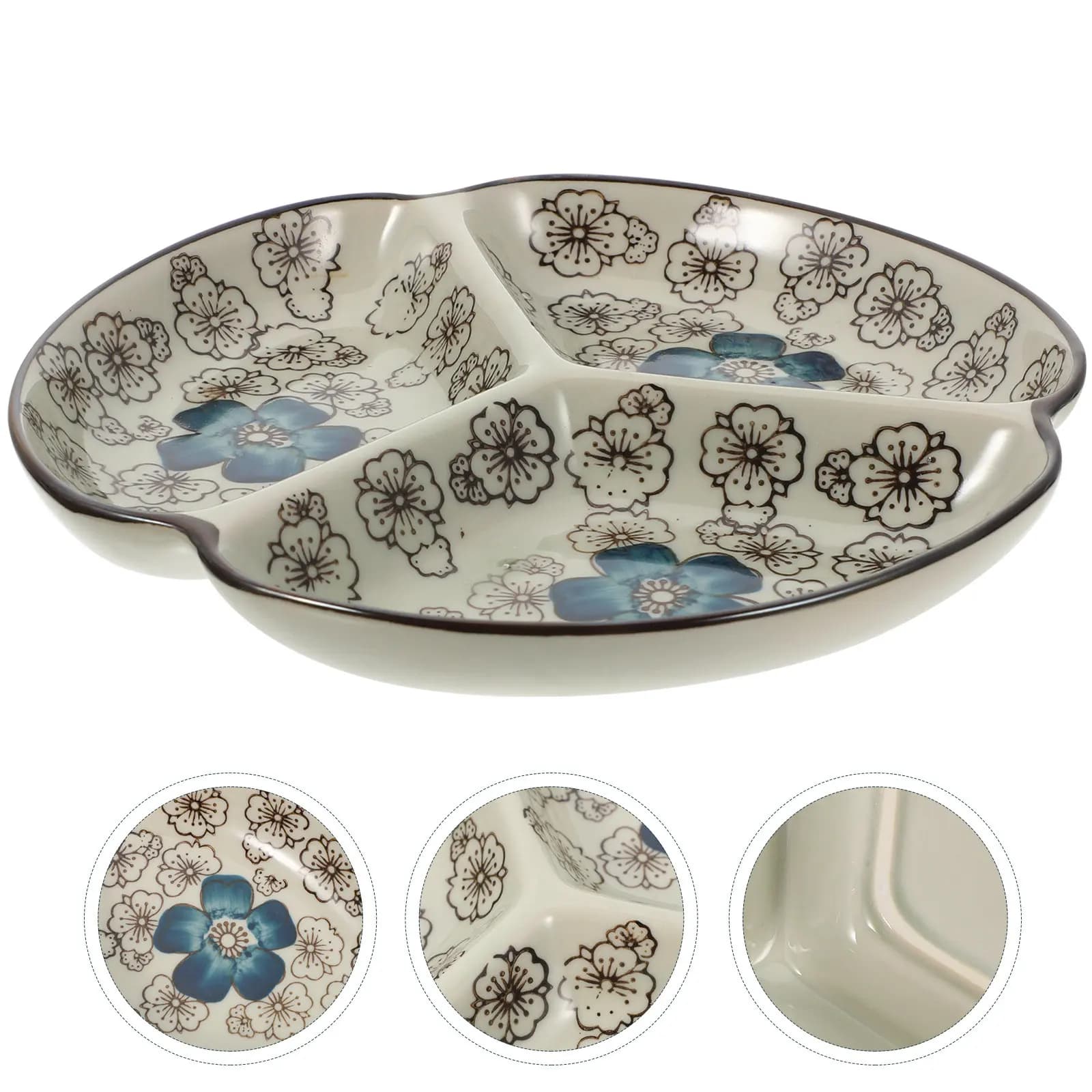 Divided Plate for Adults with 3 Departments, Tray for Serving Food Without BPA, Construction Robusta, Perfect for Porction Control and Diet Dining